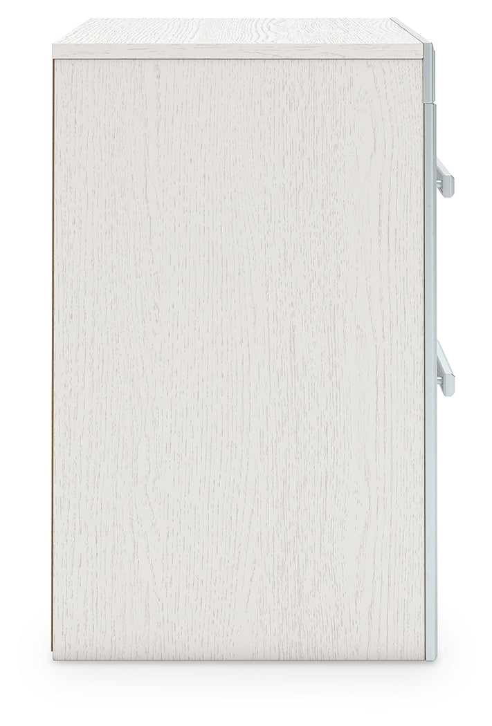 Zuraleus White Queen Upholstered Panel Bed, Dresser, Mirror and Nightstand - Ornate Home