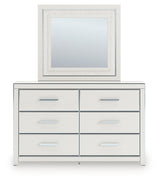 Zuraleus White Queen Upholstered Panel Bed, Dresser and Mirror (Online Special Price) - Ornate Home