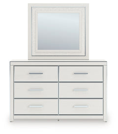 Zuraleus White Queen Upholstered Panel Bed, Dresser and Mirror - Ornate Home