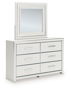 Zuraleus White Queen Upholstered Panel Bed, Dresser and Mirror - Ornate Home