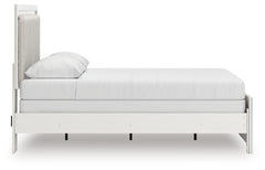 Zuraleus White Queen Upholstered Panel Bed, Dresser and Mirror - Ornate Home
