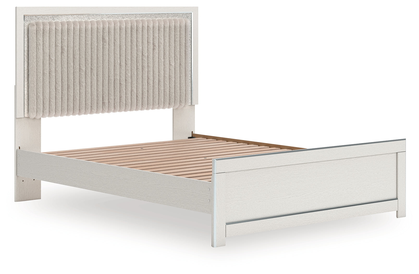 Zuraleus White Queen Upholstered Panel Platform Bed (Online Special Price) - Ornate Home