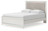 Zuraleus White Queen Upholstered Panel Platform Bed (Online Special Price) - Ornate Home