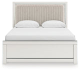 Zuraleus White Queen Upholstered Panel Platform Bed (Online Special Price) - Ornate Home