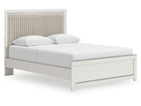 Zuraleus White Queen Upholstered Panel Platform Bed - Ornate Home