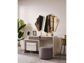 Zurich Taupe/White Bedroom Dresser With Mirror - Ornate Home