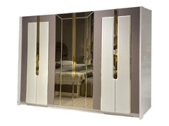 Zurich Taupe/White Wardrobe - Ornate Home