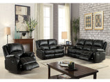 Zuriel Black PU Sofa (Motion) - Ornate Home