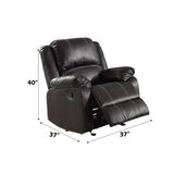 Zuriel Black Synthetic Leather Motion Rocker Recliner - Ornate Home