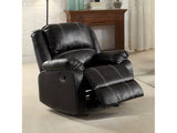 Zuriel Black Synthetic Leather Motion Rocker Recliner - Ornate Home