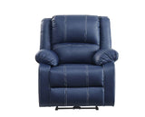Zuriel Blue Leatherette Power Motion Recliner w/ USB - Ornate Home