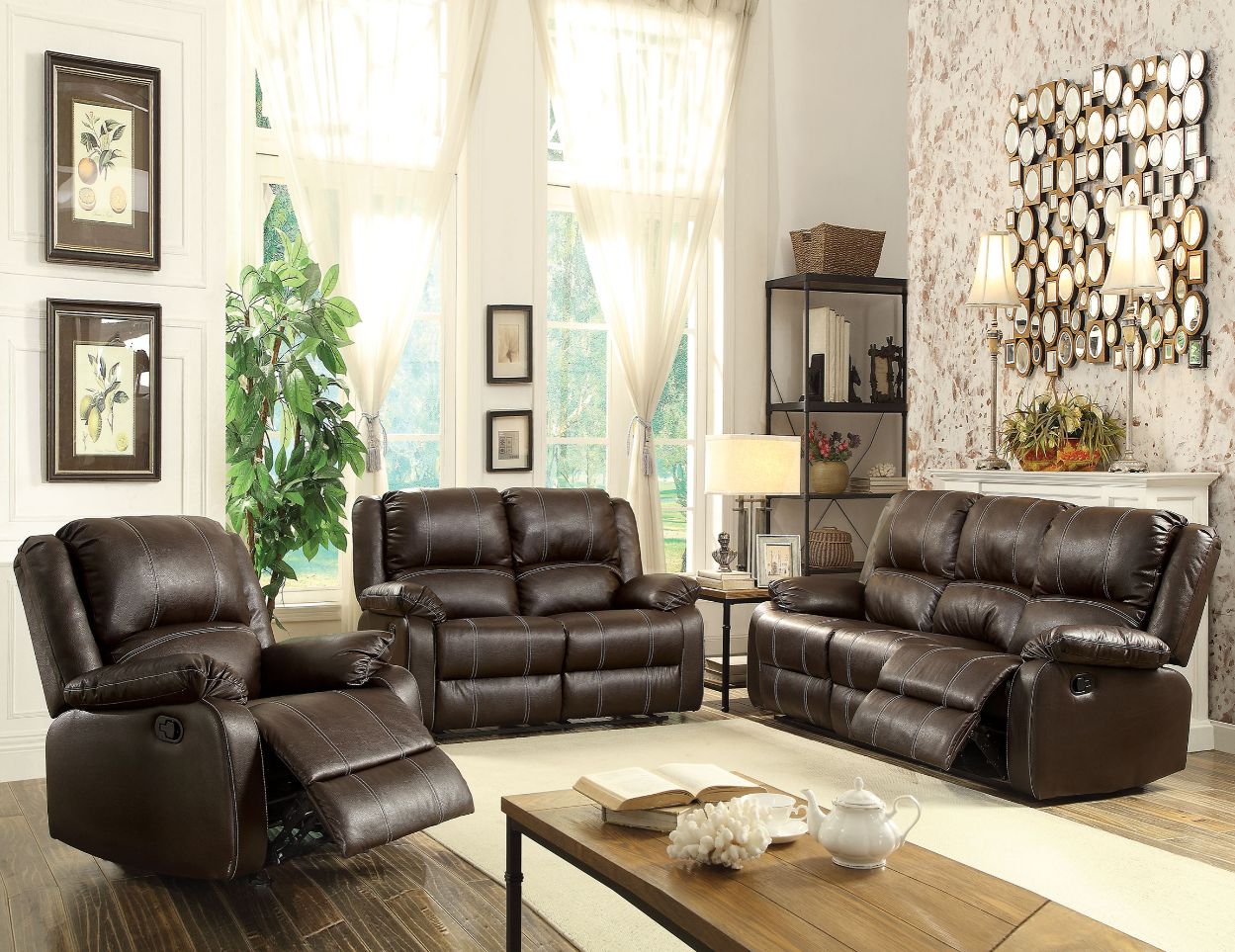 Zuriel Brown Motion Sofa - Ornate Home