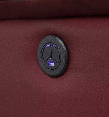 Zuriel Red  Power Motion Recliner W/USB - Ornate Home