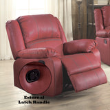 Zuriel Red Synthetic Leather Motion Rocker Recliner - Ornate Home