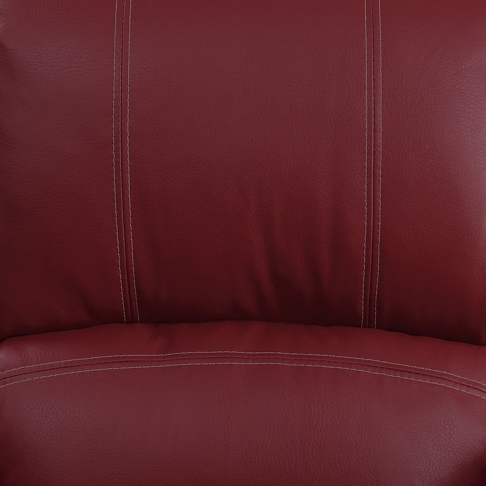 Zuriel Red Synthetic Leather Motion Rocker Recliner - Ornate Home