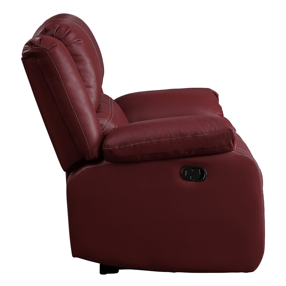 Zuriel Red Synthetic Leather Motion Rocker Recliner - Ornate Home