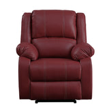 Zuriel Red Synthetic Leather Motion Rocker Recliner - Ornate Home