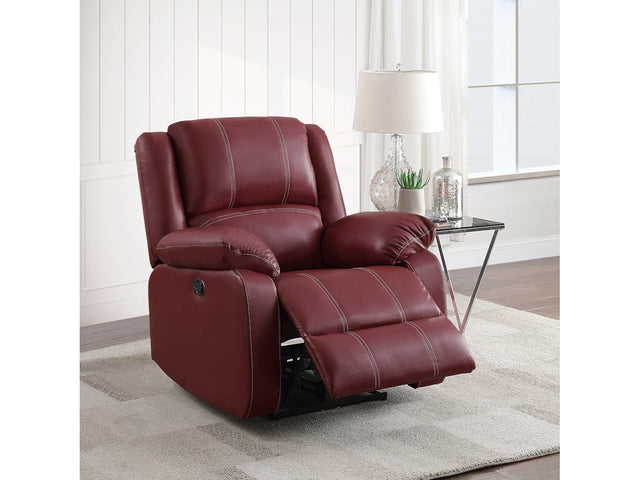 Zuriel Red Synthetic Leather Motion Rocker Recliner - Ornate Home