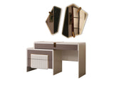Zurich Taupe/White Bedroom Set (Queen Frame With Headboard & Dresser With Mirror & 2 Nightstand)