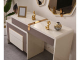 Zurich Taupe/White Bedroom Set (Queen Frame With Headboard & Dresser With Mirror & 2 Nightstand)
