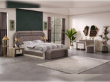Zurich Taupe/White Bed Frame With Headboard
