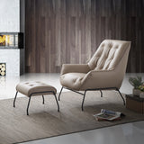 Zusa Grain Accent Chair & Ottoman - Ornate Home