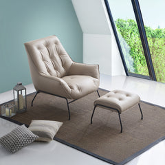 Zusa Grain Accent Chair & Ottoman - Ornate Home