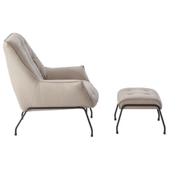 Zusa Grain Accent Chair & Ottoman - Ornate Home