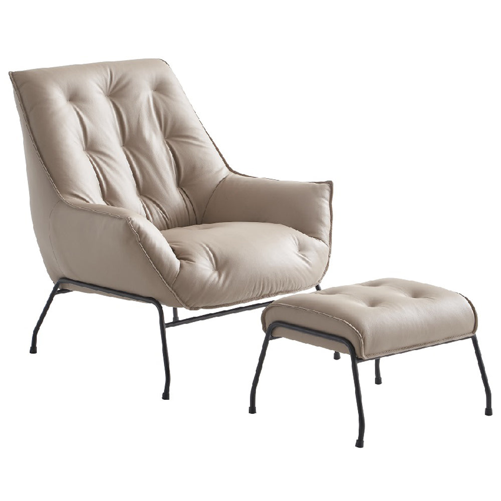 Zusa Grain Accent Chair & Ottoman - Ornate Home