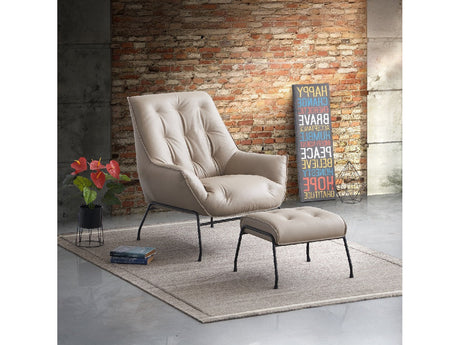 Zusa Grain Accent Chair & Ottoman - Ornate Home