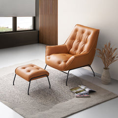 Zusa Sandstone Accent Chair & Ottoman - Ornate Home
