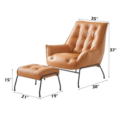 Zusa Sandstone Accent Chair & Ottoman - Ornate Home
