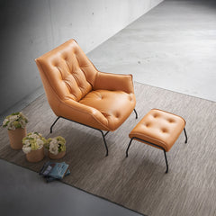 Zusa Sandstone Accent Chair & Ottoman - Ornate Home