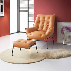 Zusa Sandstone Accent Chair & Ottoman - Ornate Home