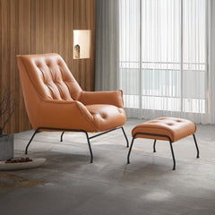 Zusa Sandstone Accent Chair & Ottoman - Ornate Home