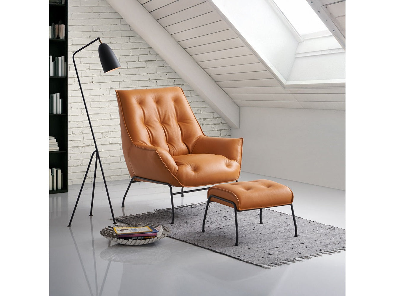 Zusa Sandstone Accent Chair & Ottoman - Ornate Home