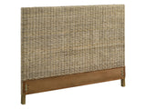 Zyla Kubu Grey Woven Rattan Eastern King Panel Headboard - Ornate Home