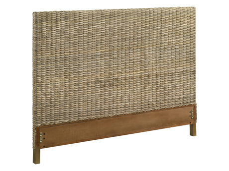 Zyla Kubu Grey Woven Rattan Eastern King Panel Headboard - Ornate Home