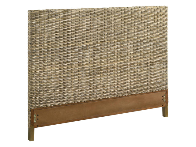 Zyla Kubu Grey Woven Rattan Eastern King Panel Headboard - Ornate Home