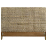 Zyla Kubu Grey Woven Rattan Eastern King Panel Headboard - Ornate Home