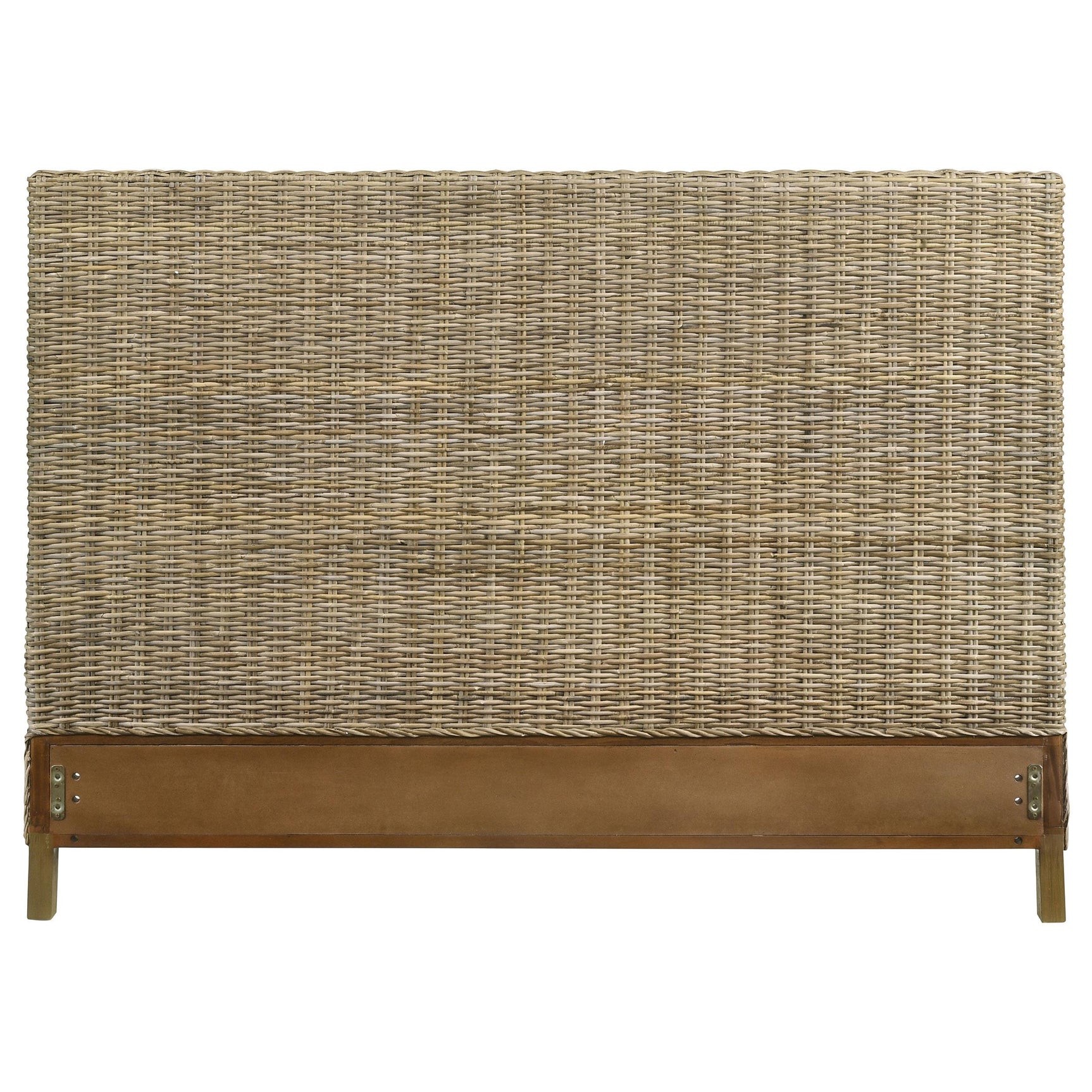 Zyla Kubu Grey Woven Rattan Eastern King Panel Headboard - Ornate Home