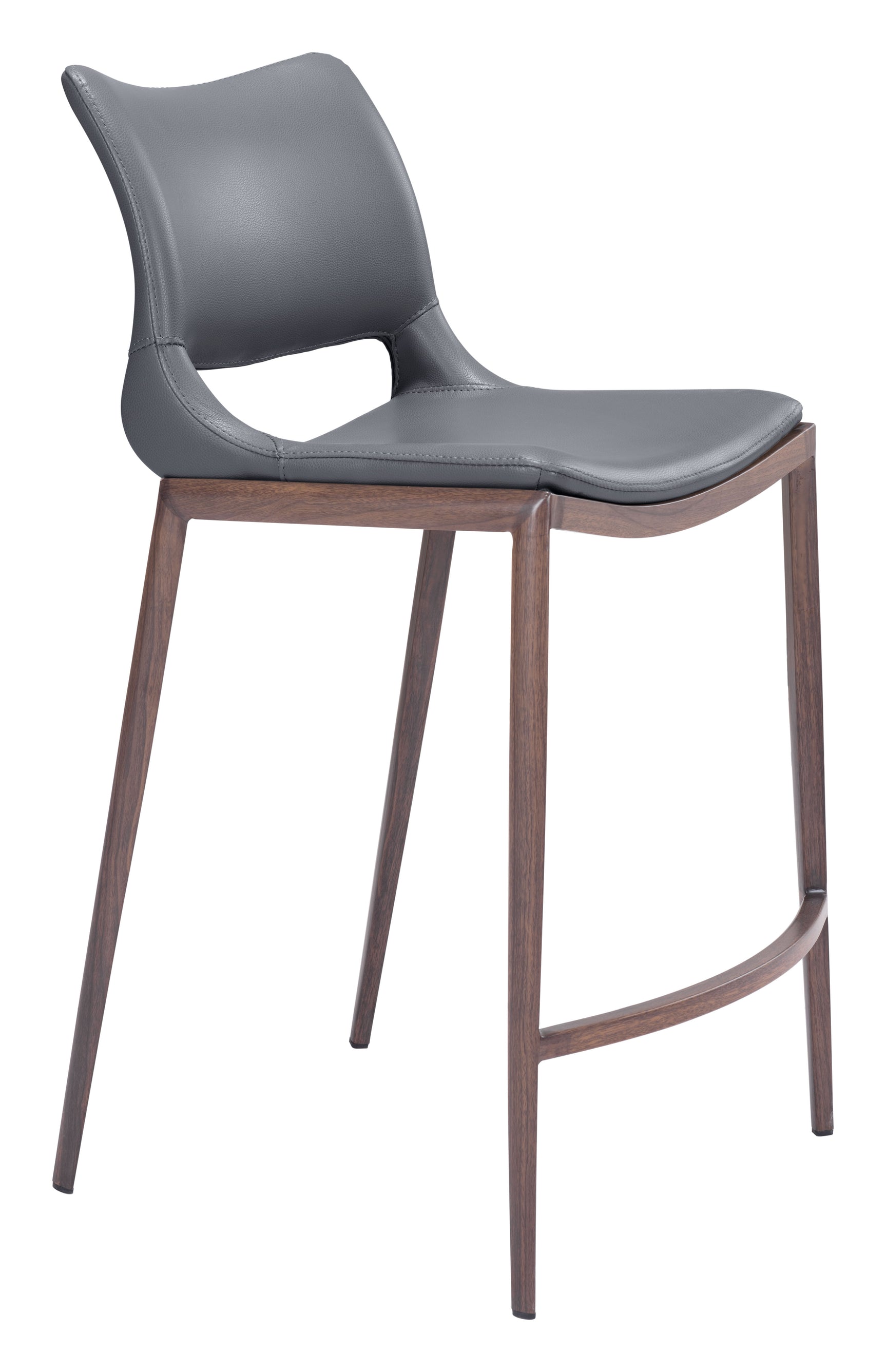 Ace Dark Gray & Walnut Counter Stool (Set of 2)