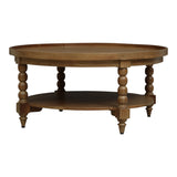 Sandia Brown Traditional Coffee Table with Shelf