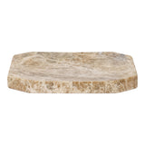 Marigold Brown Empredor Marble Tray with Blvd Edge