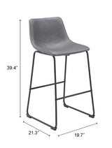 Smart Charcoal Barstool (Set of 2)