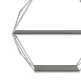 Jackson Gray/White Metal and Wood 3 Tier Hexagon Wall Shelf