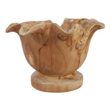Bowencliff Natural Organic Mungur Wood Bowl on Pedestal