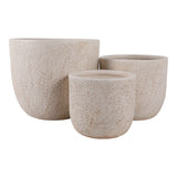 Calexico Ivory Cement Texture Resin Planters (Set of 3) - 22136EC