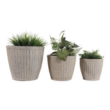 Etiwanda Tan Fluted Terracotta Planters (Set of 3)