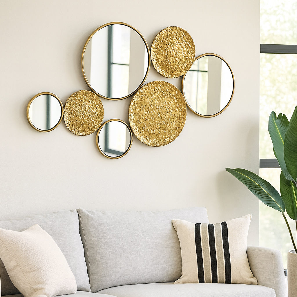 Melita Gold Metal Mirrored Wall Decor